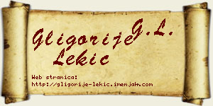 Gligorije Lekić vizit kartica